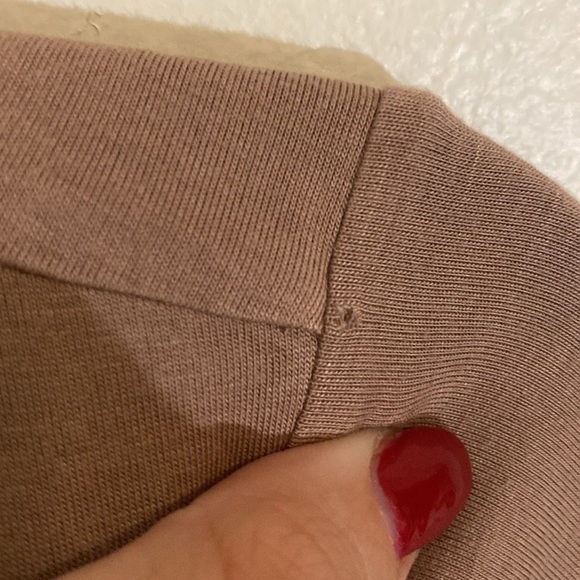 Lovers & Friends Cullen Bodysuit Asymmetrical Long Sleeve Taupe Women's Small - Picture 8 of 9